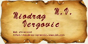 Miodrag Vergović vizit kartica
